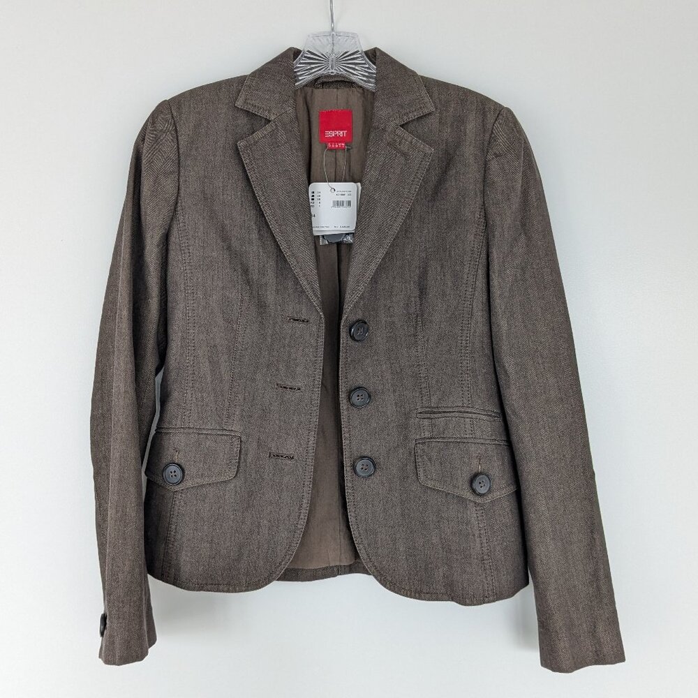 NWT* Esprit classic brown tweed 3-button blazer - US women's sz 4